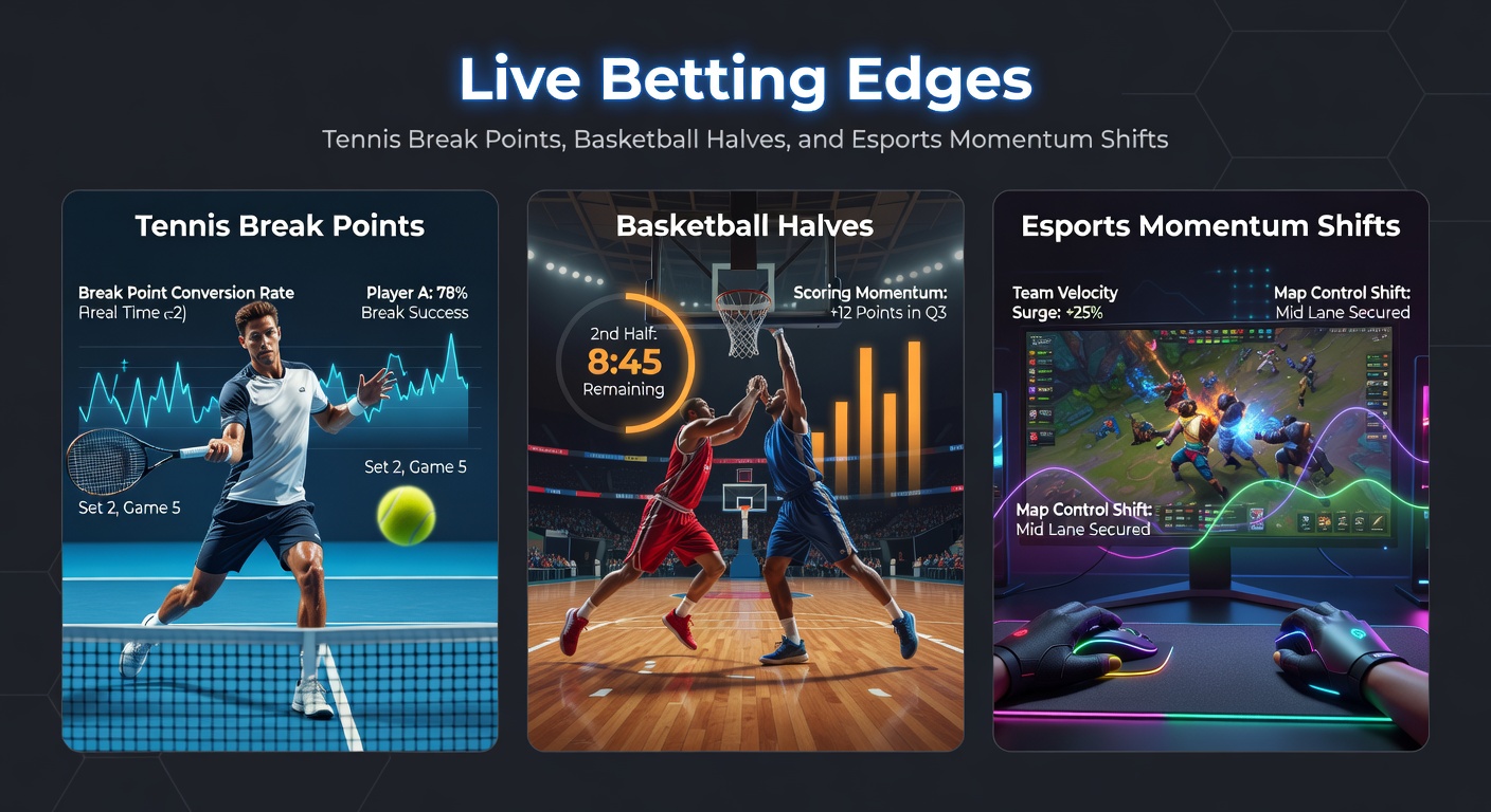 Basketball-Spiel in der Halbzeitpause, mit Spielern auf der Bank und Scoreboard im Hintergrund